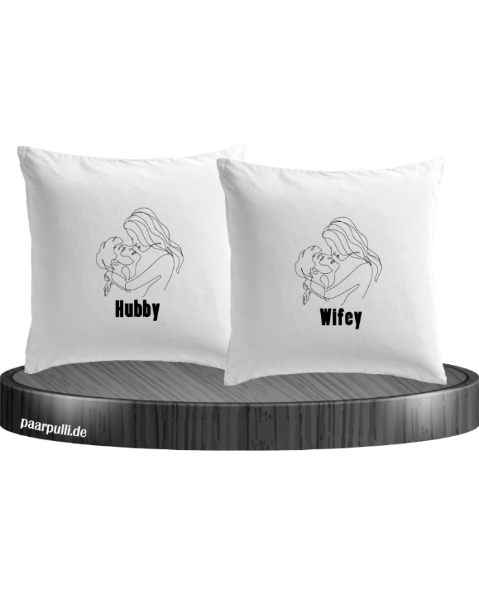 Hubby and Wifey Kissenbezüge Set