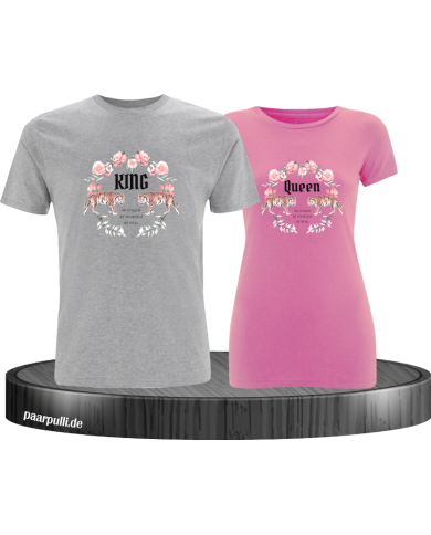 King and Queen with Flower T-Shirt King and Queen with Flower T-Shirt