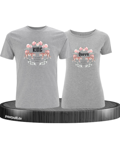 King and Queen with Flower T-Shirt King and Queen with Flower T-Shirt