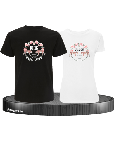 King and Queen with Flower T-Shirt King and Queen with Flower T-Shirt