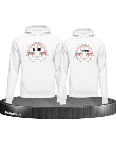 King and Queen with Flowers Hoodie King and Queen with Flowers Hoodie