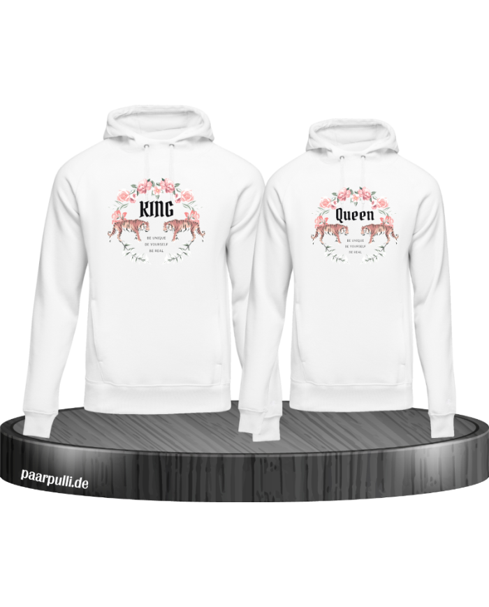 King and Queen with Flowers Hoodie