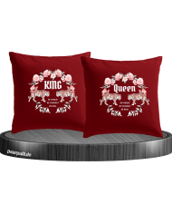 King and Queen with Flowers Kissenbezüge Set