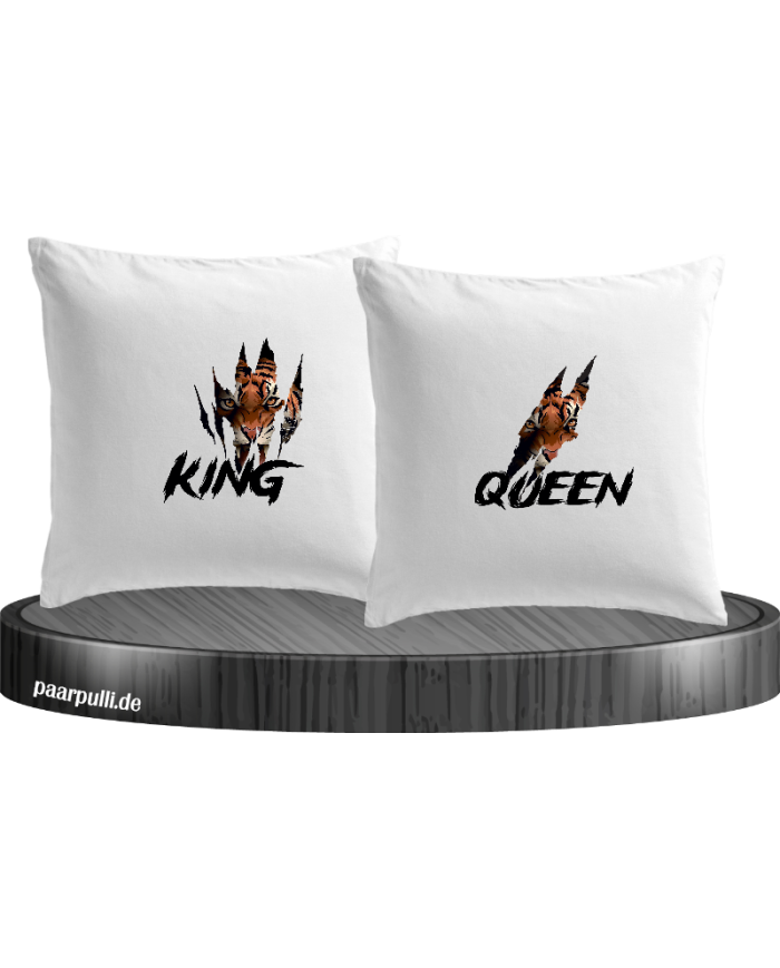 Tiger King and Queen Kissenbezüge Set