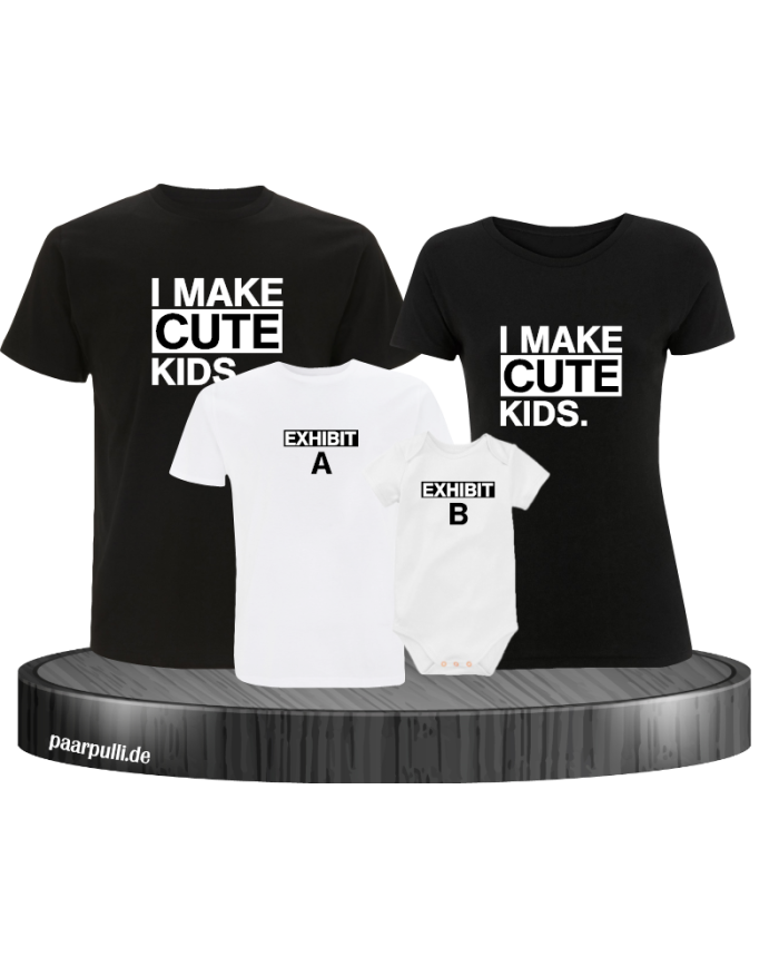 I make cute kids 4er Familienset T-Shirts mit  Babybody