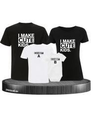 I make cute kids 4er Familienset T-Shirts mit  Babybody