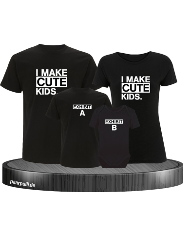 I make cute kids 4er Familienset T-Shirts mit  Babybody I make cute kids 4er Familienset T-Shirts mit  Babybody