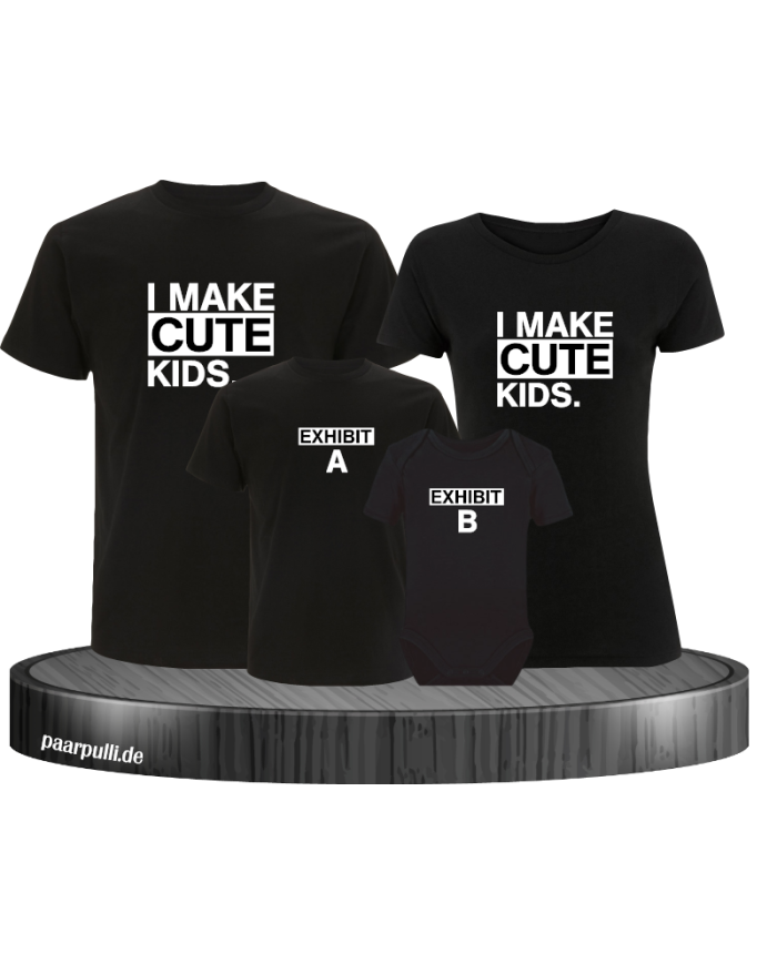 I make cute kids 4er Familienset T-Shirts mit  Babybody