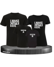 I make cute kids 4er Familienset T-Shirts mit  Babybody