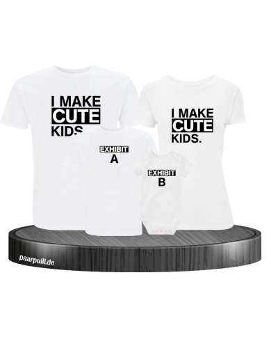 I make cute kids 4er Familienset T-Shirts mit  Babybody I make cute kids 4er Familienset T-Shirts mit  Babybody