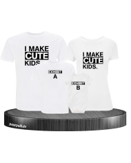 I make cute kids 4er Familienset T-Shirts mit  Babybody