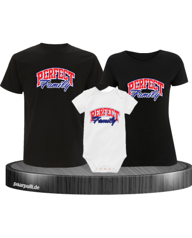 Perfect Family 3er Familienset T-Shirts mit  Babybody Perfect Family 3er Familienset T-Shirts mit  Babybody