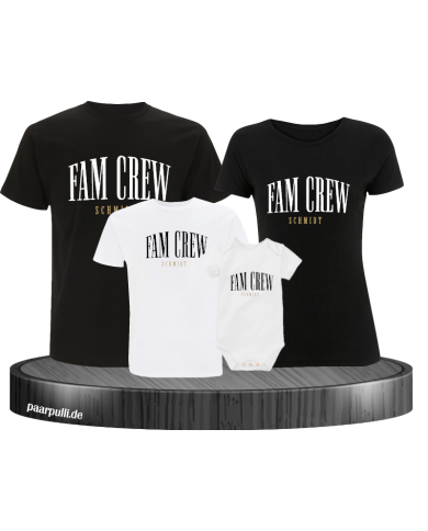 Fam Crew mit Wunschname T-Shirts mit  Babybody Fam Crew mit Wunschname T-Shirts mit  Babybody