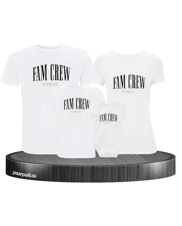 Fam Crew mit Wunschname T-Shirts mit  Babybody