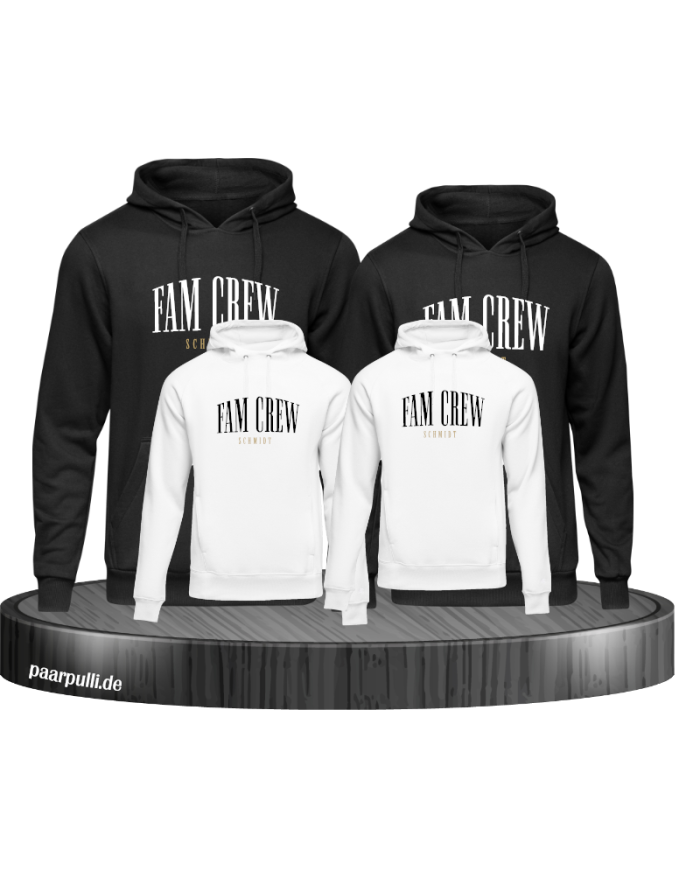 Fam Crew mit Wunschname Familienlook Hoodie