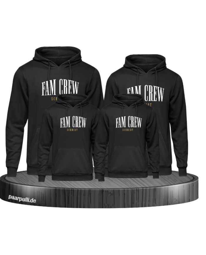 Fam Crew mit Wunschname Familienlook Hoodie