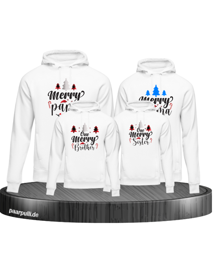 Merry Family Familienlook Hoodie