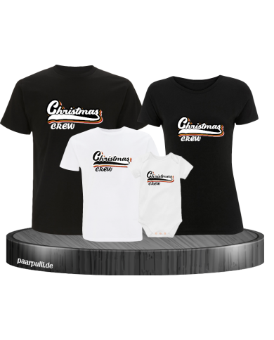 Christmas Crew 4er Familienset T-Shirts mit  Babybody Christmas Crew 4er Familienset T-Shirts mit  Babybody