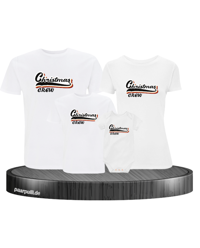 Christmas Crew 4er Familienset T-Shirts mit  Babybody