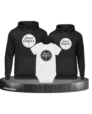 Family Reunion mit Wunschname und Datum Hoodies mit Baby Body Family Reunion mit Wunschname und Datum Hoodies mit Baby Body