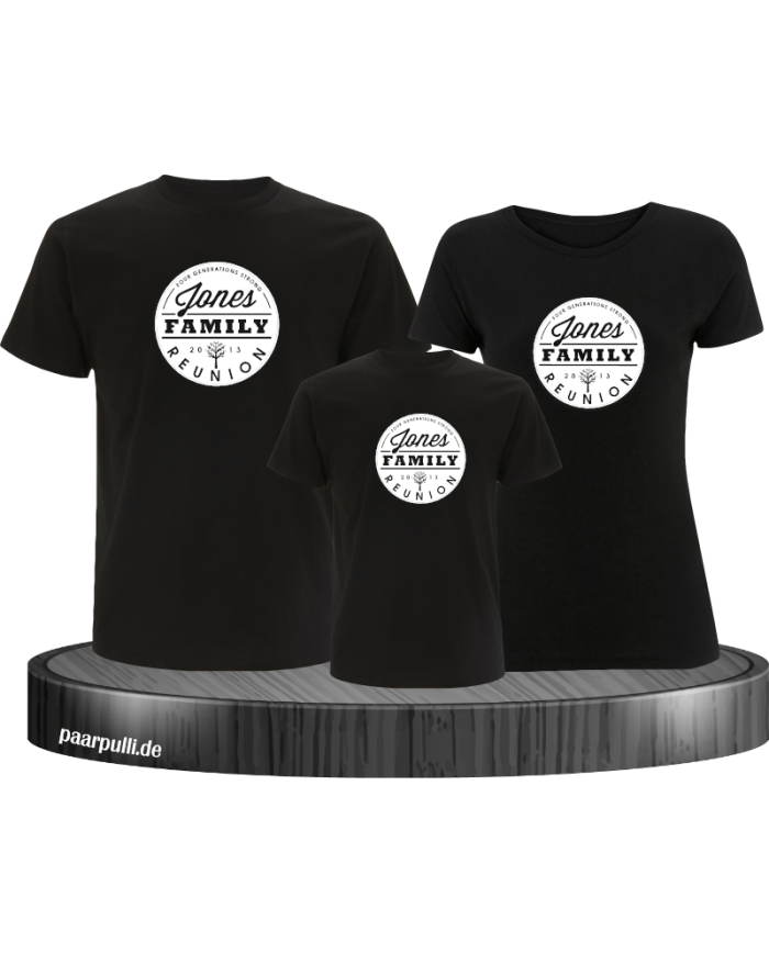 Family Reunion mit Wunschname und Wunschzahl Familienlook T-Shirts