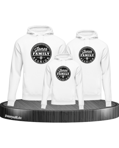 Family Reunion mit Wunschname und Wunschzahl Familienlook Hoodies Family Reunion mit Wunschname und Wunschzahl Familienlook Hoodies