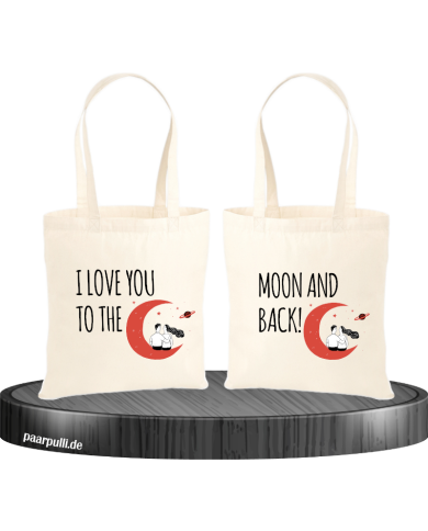 I Love You to the Moon and back Jutebeutel Set I Love You to the Moon and back Jutebeutel Set