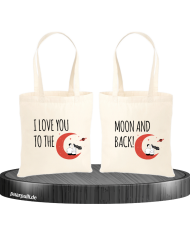 I Love You to the Moon and back Jutebeutel Set