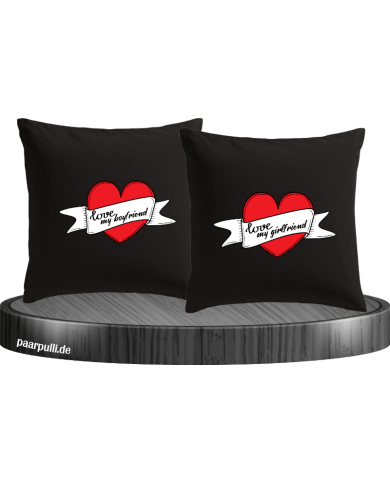 I Love my Boyfriend and Girlfriend Kissenbezüge Set I Love my Boyfriend and Girlfriend Kissenbezüge Set