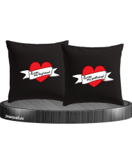 I Love my Boyfriend and Girlfriend Kissenbezüge Set