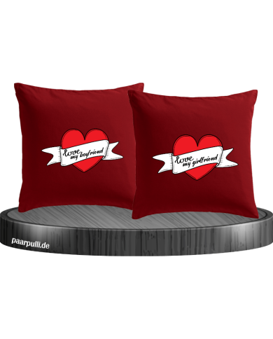 I Love my Boyfriend and Girlfriend Kissenbezüge Set I Love my Boyfriend and Girlfriend Kissenbezüge Set