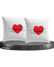 I Love my Boyfriend and Girlfriend Kissenbezüge Set