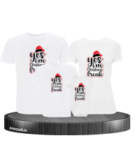 I'm a Christmas Freak 4er Familienset T-Shirts mit  Babybody
