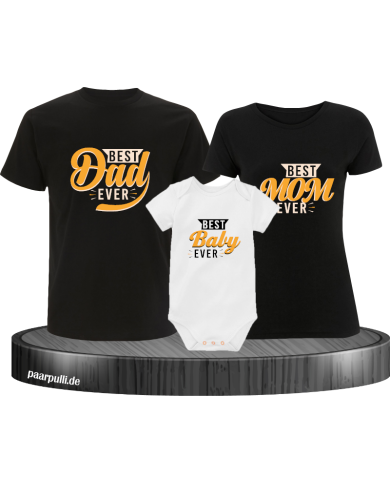 Best Family Ever 3er Familienset T-Shirts mit  Babybody Best Family Ever 3er Familienset T-Shirts mit  Babybody