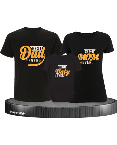 Best Family Ever 3er Familienset T-Shirts mit  Babybody Best Family Ever 3er Familienset T-Shirts mit  Babybody