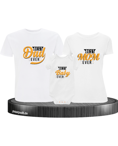 Best Family Ever 3er Familienset T-Shirts mit  Babybody Best Family Ever 3er Familienset T-Shirts mit  Babybody