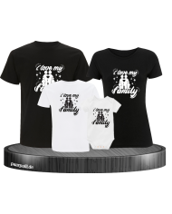 I Love my Family 4er Familienset T-Shirts mit  Babybody
