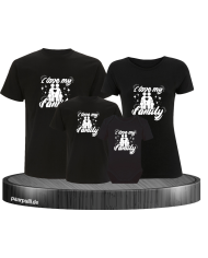 I Love my Family 4er Familienset T-Shirts mit  Babybody