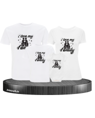 I Love my Family 4er Familienset T-Shirts mit  Babybody