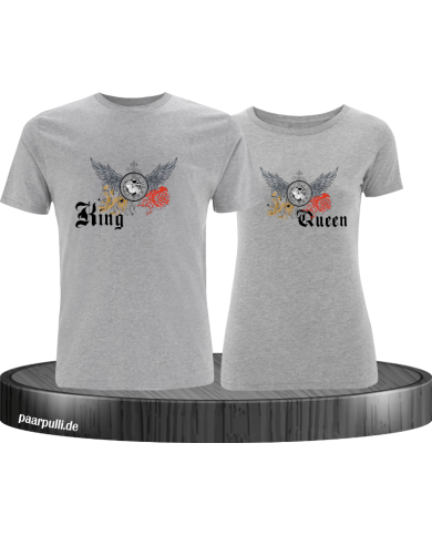 King and Queen mit Rose und Löwe T-Shirt King and Queen mit Rose und Löwe T-Shirt