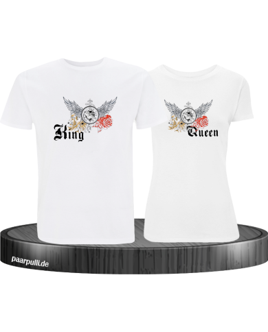 King and Queen mit Rose und Löwe T-Shirt King and Queen mit Rose und Löwe T-Shirt