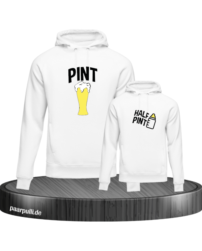 Pint und Half Pint Hoodies Vater und Sohn