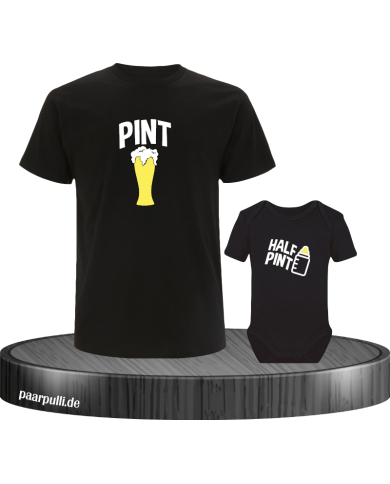 Pint und Half Pint T-Shirt für Vater und Baby Pint und Half Pint T-Shirt für Vater und Baby