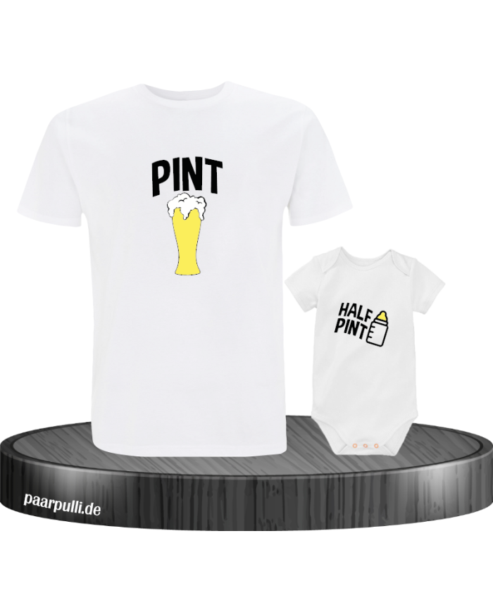 Pint und Half Pint T-Shirt für Vater und Baby