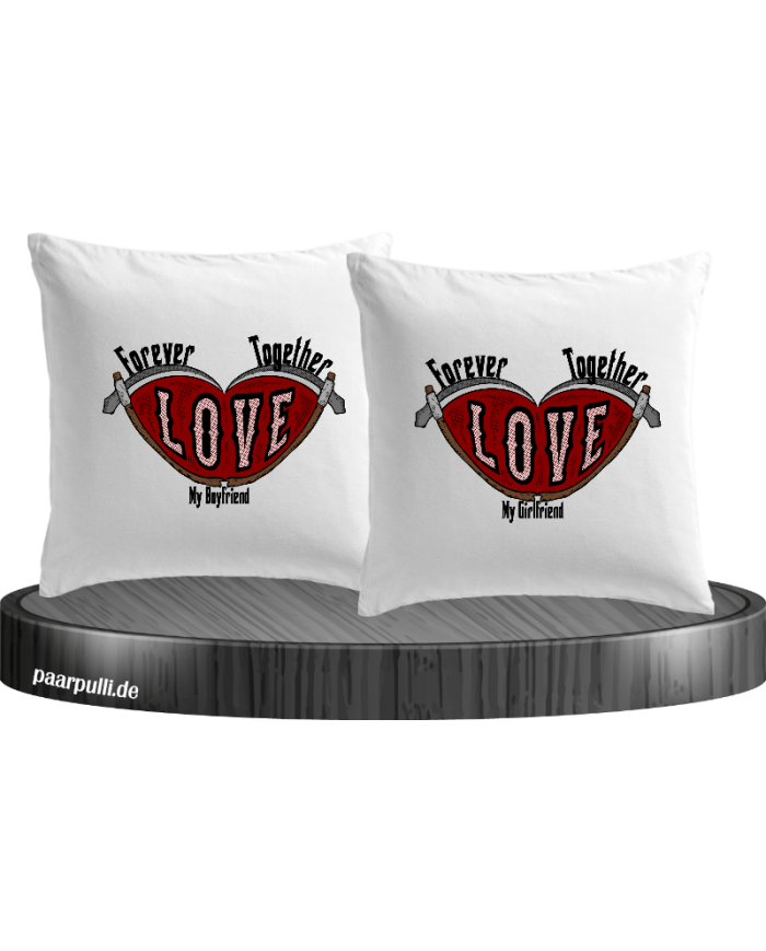 Together Forever I Love my Boy/Girlfriend Kissenbezüge Set