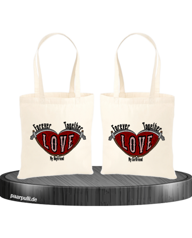 Together Forevre I Love my Boy/Girlfriend Jutebeutel Set Together Forevre I Love my Boy/Girlfriend Jutebeutel Set