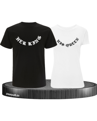 Her King His Queen gebogen T-Shirt Her King His Queen gebogen T-Shirt