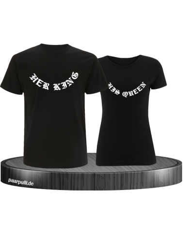 Her King His Queen gebogen T-Shirt Her King His Queen gebogen T-Shirt