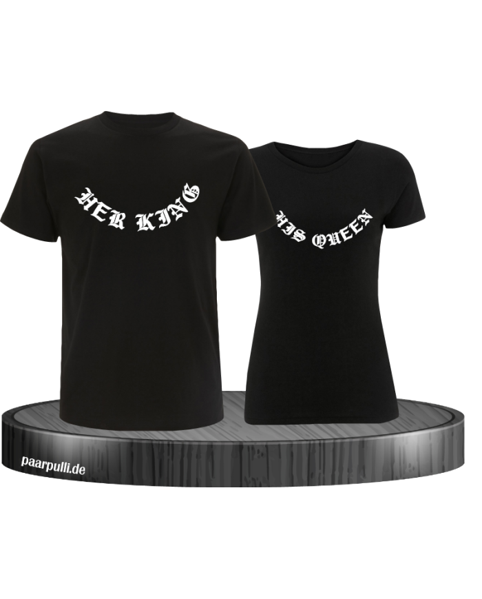Her King His Queen gebogen T-Shirt
