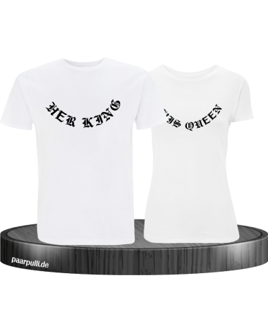 Her King His Queen gebogen T-Shirt Her King His Queen gebogen T-Shirt